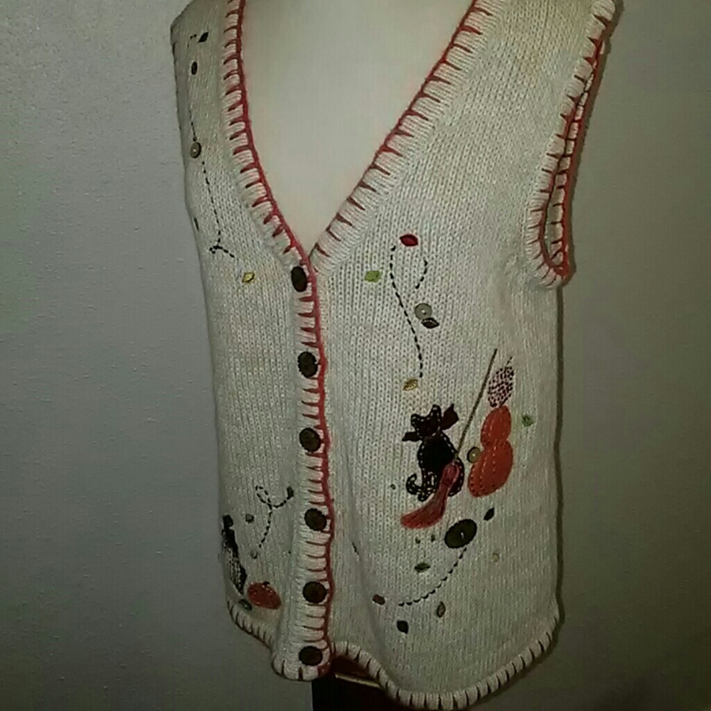 032 Christopher & Banks Fall Vest Sz M